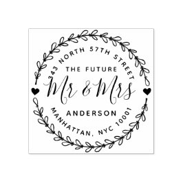 Rustic the future Mr & Mrs Bröllop Returadress Stämpel