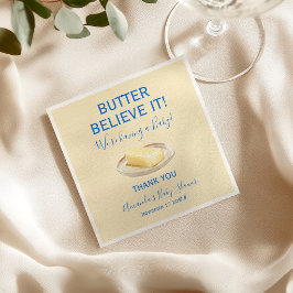 Rustic Theme Butter Yellow Blue Baby Shower Pappersservett