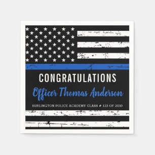 Rustic Thin Blue Line Studentfest Pappersservett