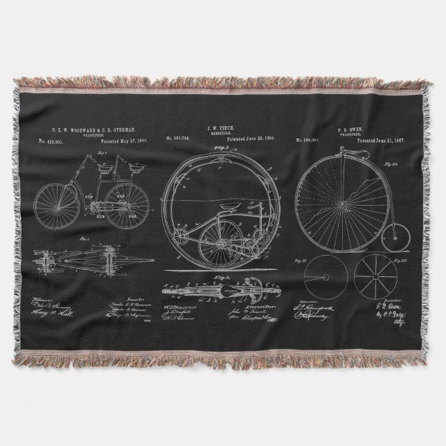 Rustic Throws Blueprint Bicycle Patents Mysfilt (Framsidan)