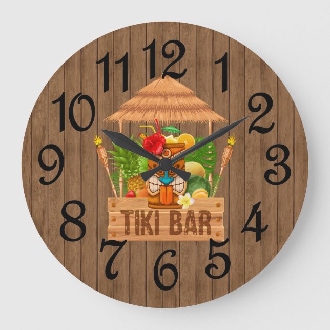 Rustic Tiki Pub Stor Klocka (Framsida)
