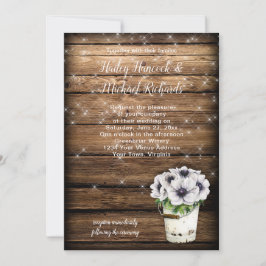 Rustic Tin Bucket Anemones Sparkles-inbjudan Inbjudningar