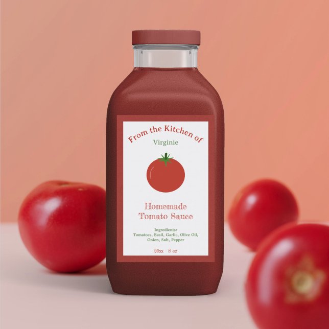 Rustic Tomato Sauce Flaska etikett Sticker (Rustic Tomato Sauce Bottle Label Sticker)