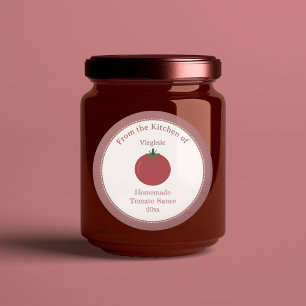Rustic Tomato Sauce Label Sticker Runt Klistermärke