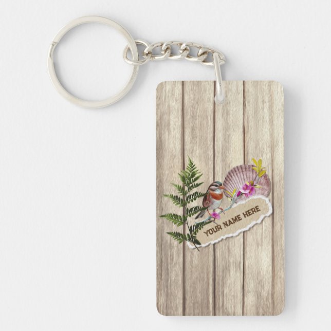 Rustic Torn Papper Wood Oil Paint Personalize Namn (Framsidan)