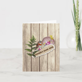 Rustic Torn Papper Wood Oil Paint Personalize Namn Kort