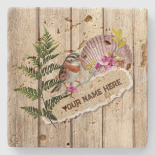 Rustic Torn Papper Wood Oil Paint Personalize Namn Stenunderlägg