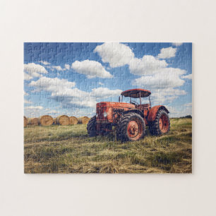 Rustic Tractor med Hay Bales Pussel
