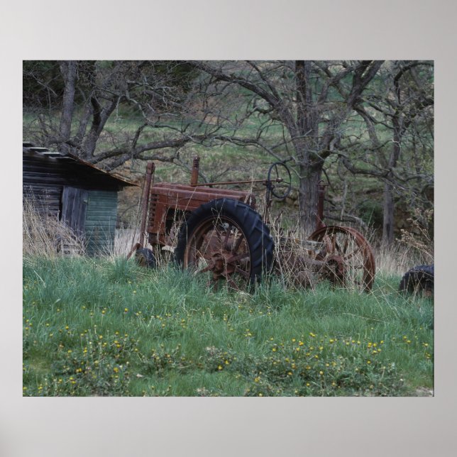 Rustic Tractor Poster (Framsidan)