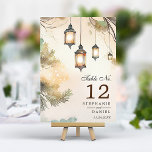 Rustic Träd Botaniskt Lantern Ljus Bröllop Bordsnummer<br><div class="desc">Bordsnumret Rustic Träd Botanical Lantern Ljus Bröllop. Fin elegant vattenfärgsdesign i bröllop med roliga botaniska hänglyktor. Den här anpassningsbarna är en modern bröllop-design som lätt kan vara personlig med dina egna bröllop-detaljer.</div>