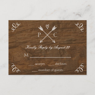 Rustic Träd Bröllop OSA Card Kort