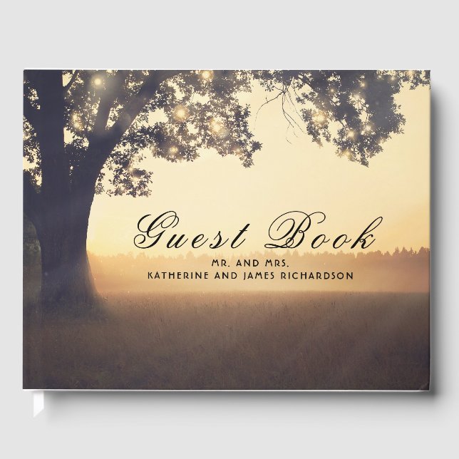 Rustic Träd Dream Summer Bröllop Gästböcker (Framsida)