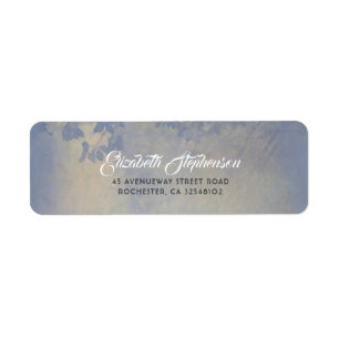 Rustic Träd Grenar Sommarnatt Dusty Blue Returadress Etikett