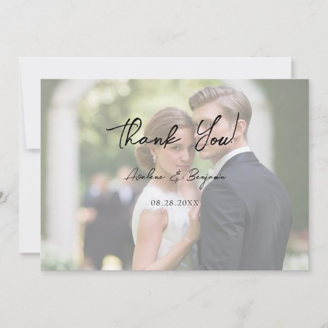 Rustic Träd Heart Photo Ljus tackkort Inbjudningar (Framsida)