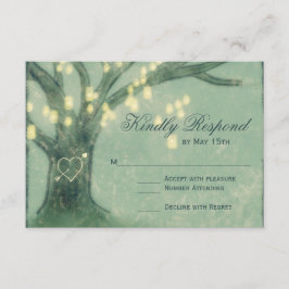 Rustic Träd Mason Burk Ljus Bröllop OSA Card Kort