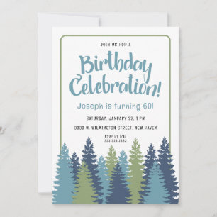 Rustic Träd Nature Theme Birthday Call Inbjudningar