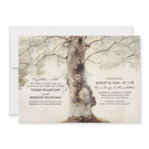 Rustic Träd och Carved Heart Wedding bjudits in