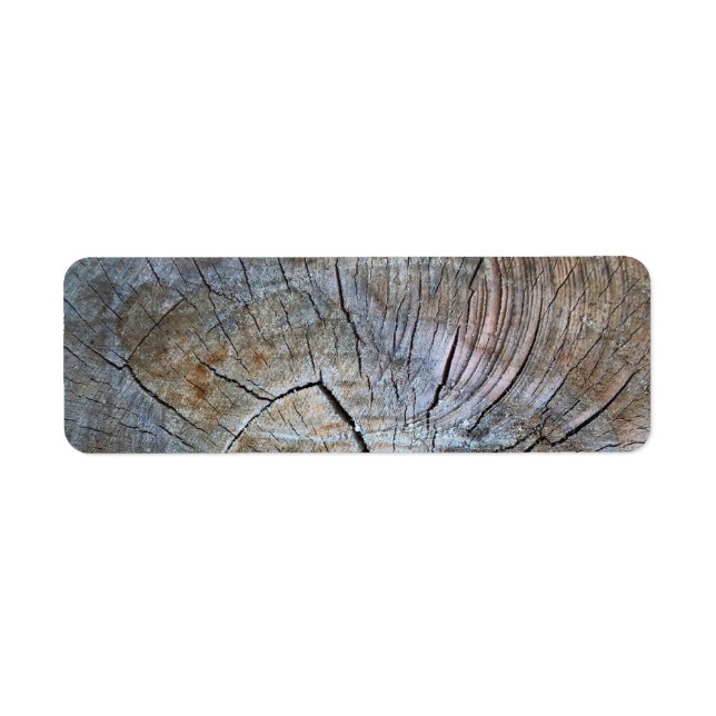 Rustic Träd ring mönster Returadress Etikett (Framsidan)