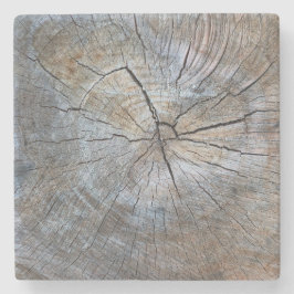 Rustic Träd ring mönster Stenunderlägg