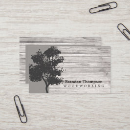 Rustic Träd Wood Visitkort