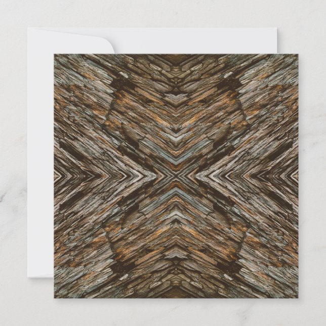 Rustic Tree Bark Photo Southwest Diamond Pattern Kort (Framsida)