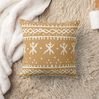 Rustic Tribal Mönster Ethnic Geometric & Earthy Kudde