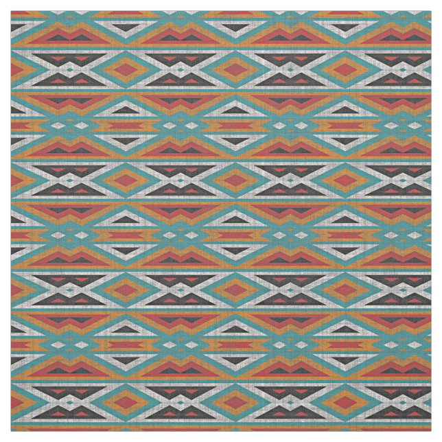 Rustic Tribe Mosaic Native Indian Mönster Tyg (Provkarta)