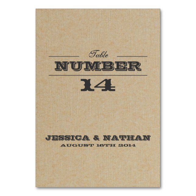 Rustic Trophy Grått Bord Card Bordsnummer (Framsidan)