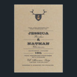 Rustic Trophy Grått Wedding-inbjudan Inbjudningar<br><div class="desc">Den här Rustic Trophy-inbjudan berättar om din perfekt-händelse och är endast designad för Zazzle. Med typsnitt både mjukt och djärvt talar den här inbjudan till Bride och Groom - och anger tonen för ett trendbrott, nämligen bröllop. En naturlig kraftbakgrund belyser en monogrammad bricka med hjort-horninnehåll i Grått. Lägg till en...</div>