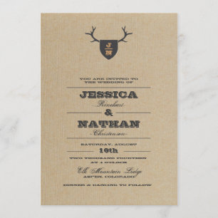 Rustic Trophy Grått Wedding-inbjudan Inbjudningar