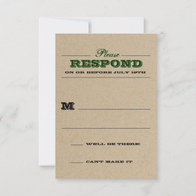 Rustic Trophy Grönt Response OSA Kort (Framsida)