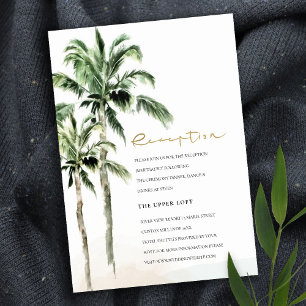 Rustic Tropical Beach Handflatan Träd bröllopsmott Tilläggskort