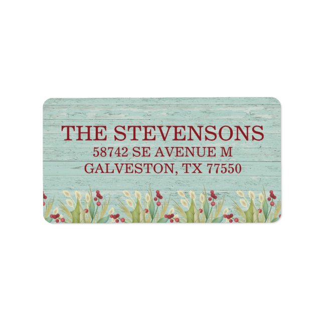 Rustic Tropical Beach-jul Adressetikett (Framsidan)