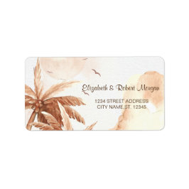 Rustic Tropical Handflatan Adressetikett