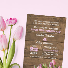 Rustic Tulips & Barnwood bröllopsinbjudan Inbjudningar