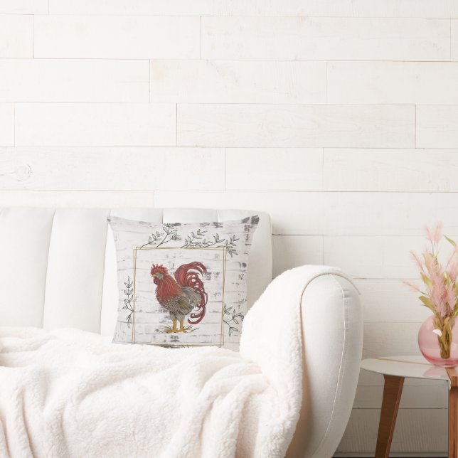 Rustic Tupp Brick Background Dekorativ kudde (Soffa)
