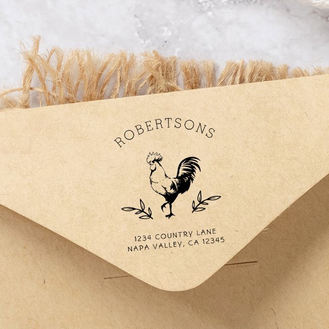 Rustic Tupp | Familj Namn Returadress Självfärgande Stämpel (Skapare uppladdad)