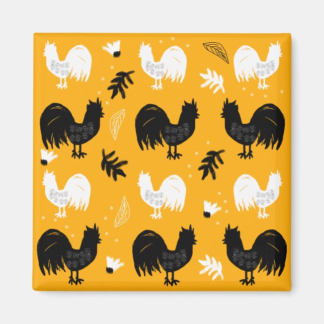 Rustic Tuppar Farm Hand plockade Mönster Magnet (Framsidan)
