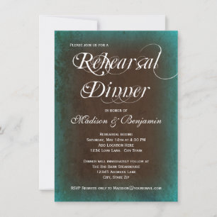 Rustic Turcos Brown Rehearsal Dinner Inbjudan