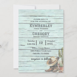 Rustic Turcos Land Westerna Boots Hat Inbjudningar