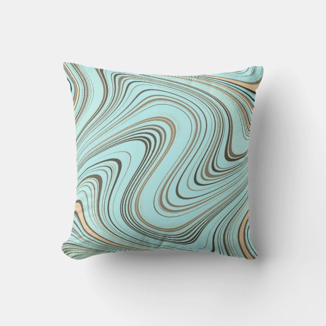 Rustic Turcos och Guld Curvy Kudde (Framsida)