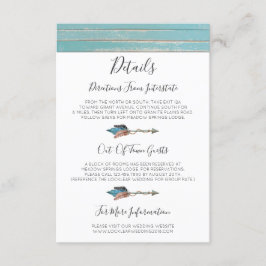 Rustic Turcos Wood Feather-detaljer / Riktningar Tilläggskort