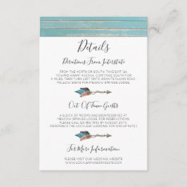 Rustic Turcos Wood Feather-detaljer / Riktningar Tilläggskort