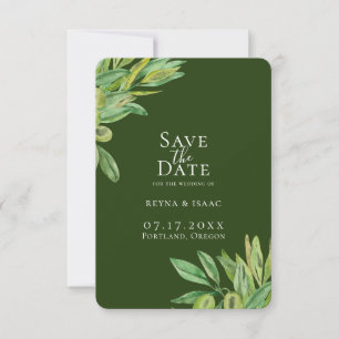 Rustic Tuscan Olive Greenery sparar datumet Meddelande