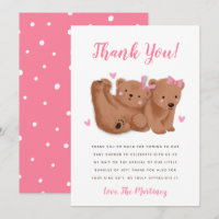 Rustic Twin Girls Unge Bear Baby Shower 