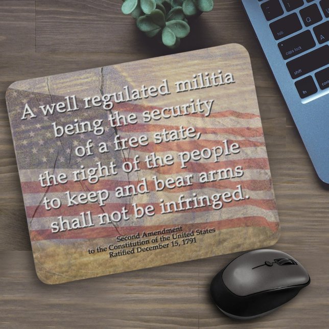 Rustic Typography 2nd Amendment American Flagga Musmatta (Skapare uppladdad)