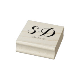 Rustic typography elegant wedding  stämpel