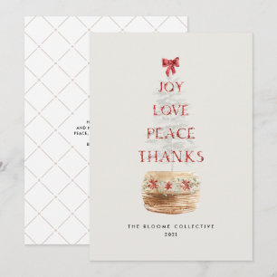 Rustic Typography Julgran Elegant Julkort