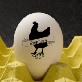 Rustic Typography Personlig Namn Chicken-ägg Stämpel