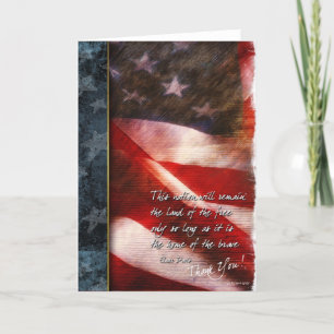 Rustic U.S. Flagga - tackkort